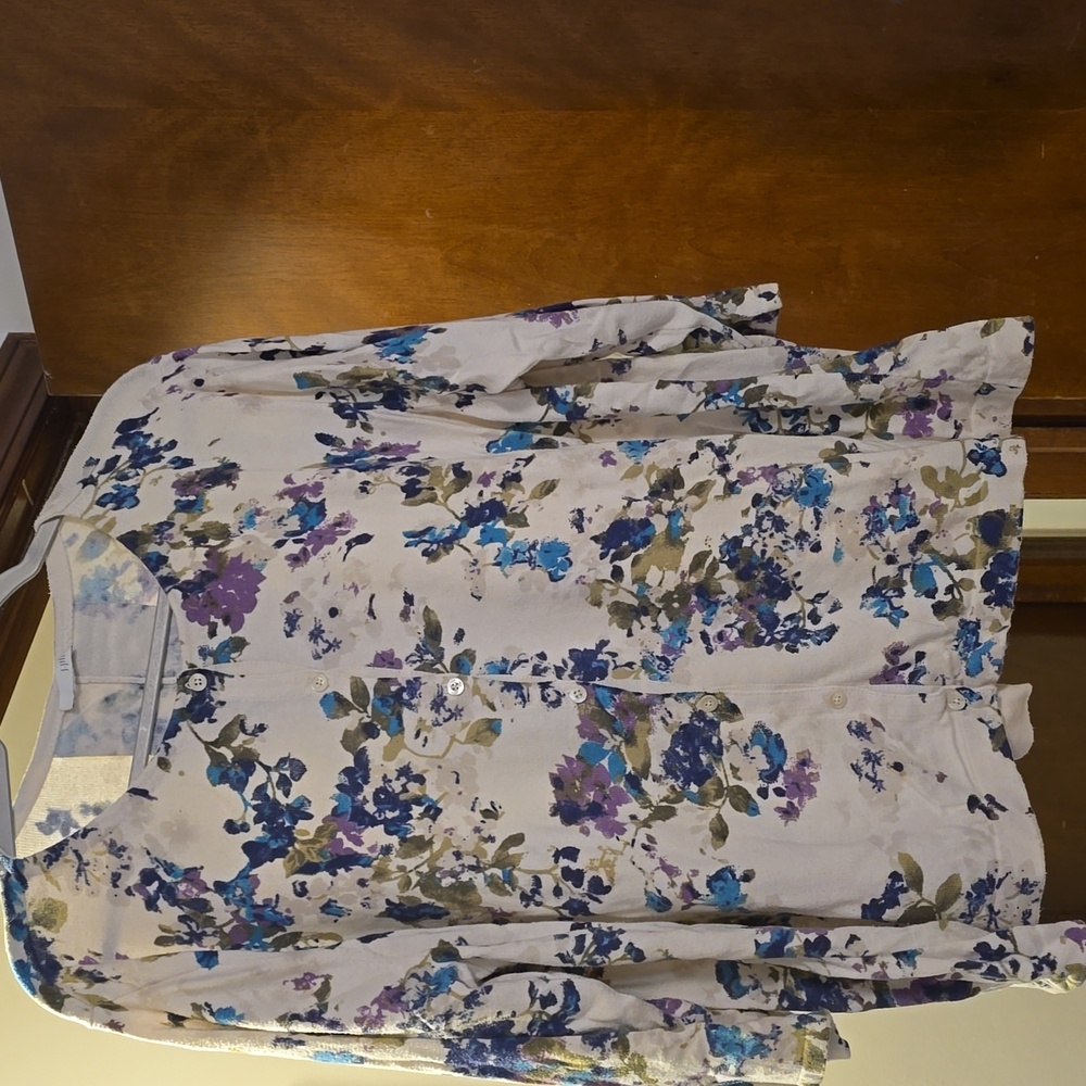 J.Jill Floral Button-Up Sweater